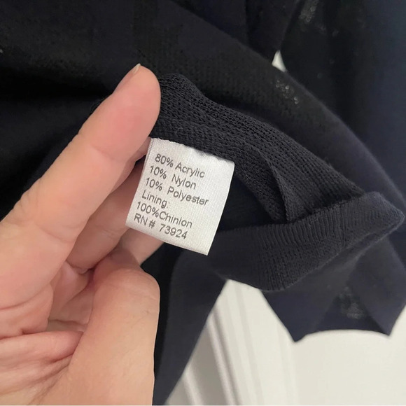 Ming Wang Navy Sweater Camisole Sheer Floral Print - Picture 3 of 4